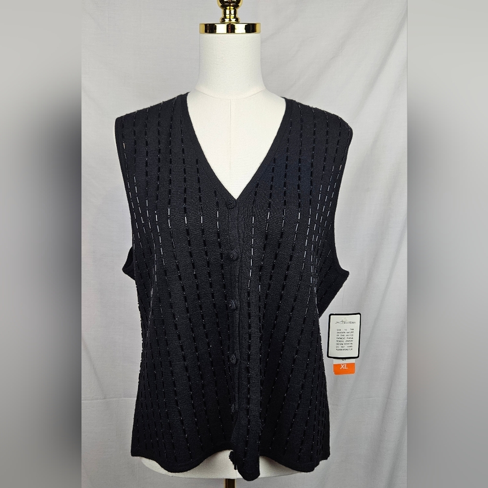 NWT JH Collectibles Vintage Sweater Vest Xl Sequins‎ Classic Preppy Old Money